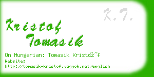 kristof tomasik business card